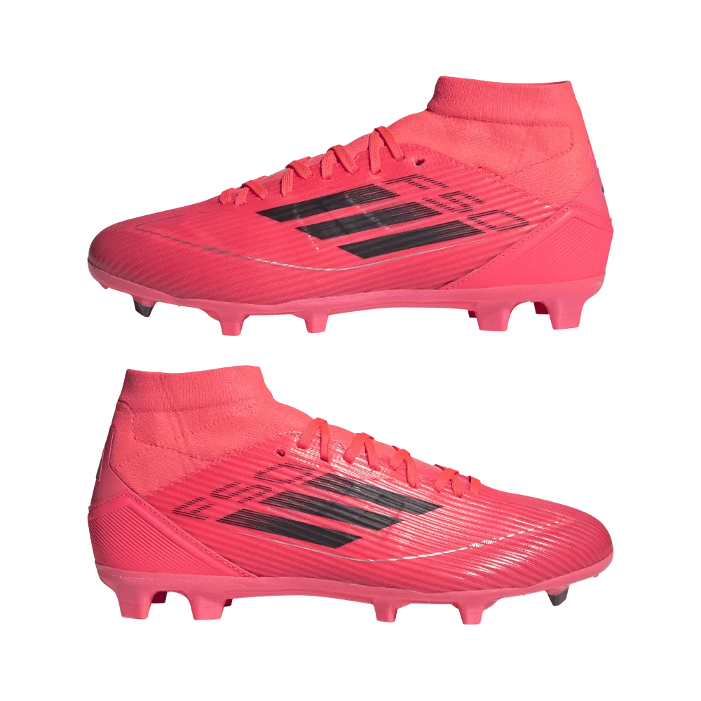 Adidas F50 League Mid-Cut FG Womens Football Boots (Turbo/Aurora Black/Platnium Metallic)