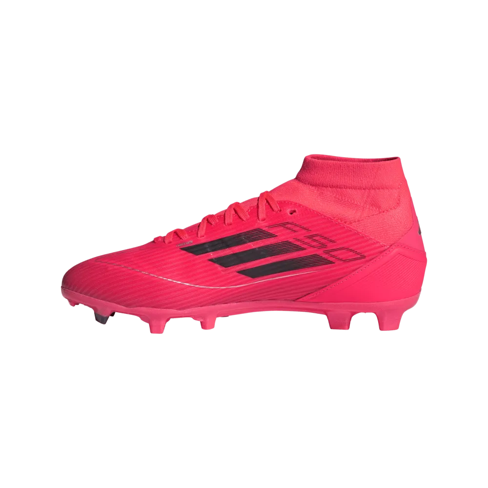 Adidas F50 League Mid-Cut FG Womens Football Boots (Turbo/Aurora Black/Platnium Metallic)