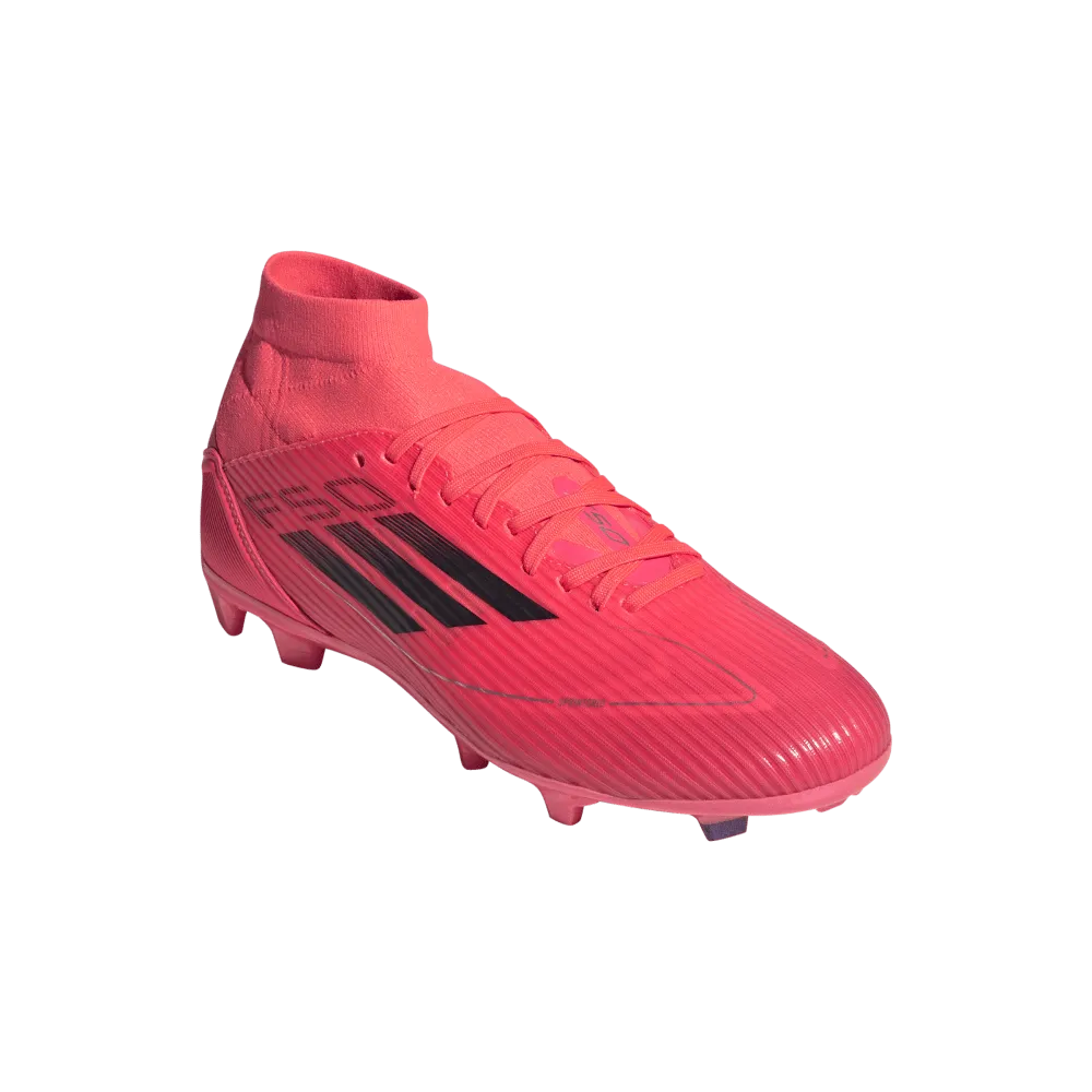 Adidas F50 League Mid-Cut FG Womens Football Boots (Turbo/Aurora Black/Platnium Metallic)