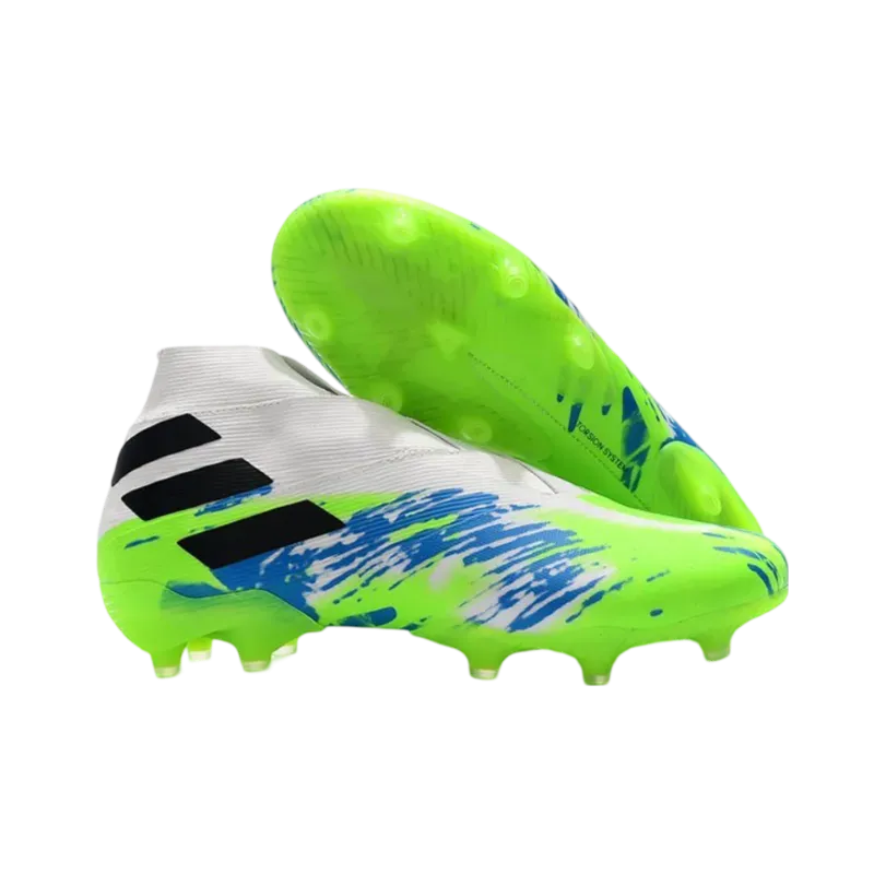 Adidas Nemeziz 19  FG White Green Black - Goatkits Boots