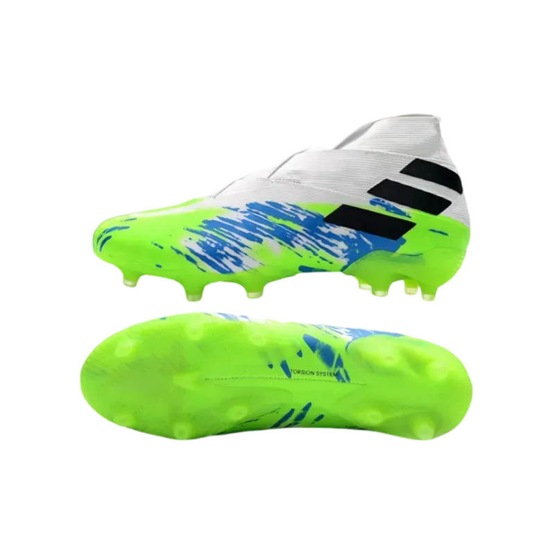 Adidas Nemeziz 19  FG White Green Black - Goatkits Boots