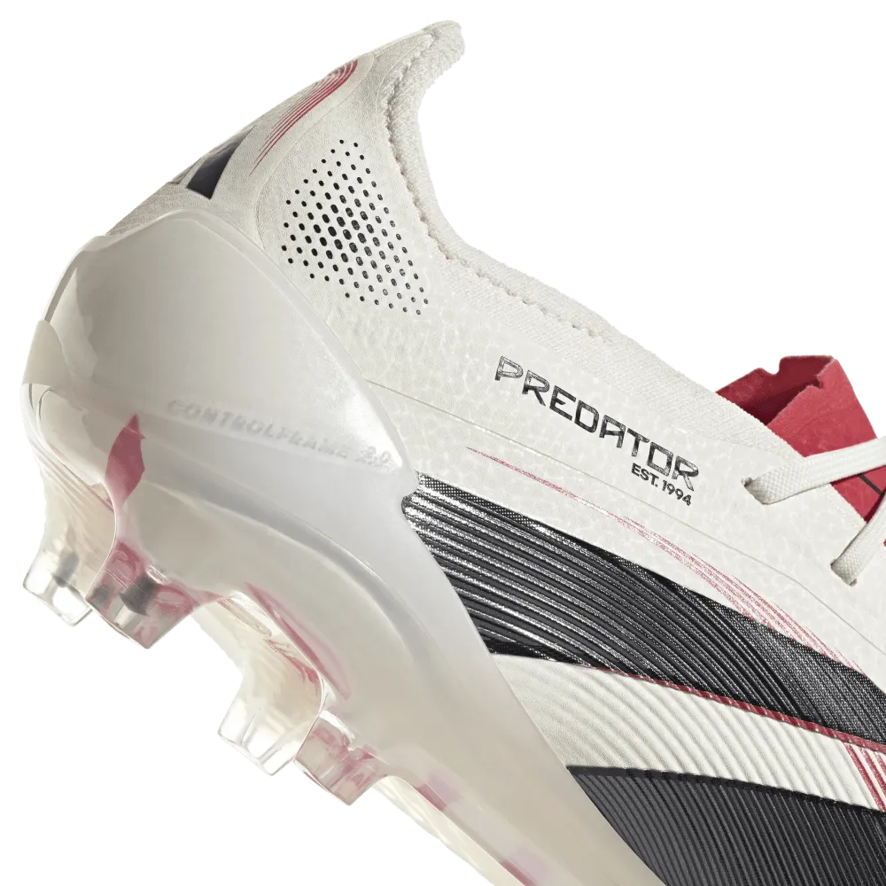 Adidas Predator Elite FG Football Boot (Off White/Core Black/Pure Ruby)