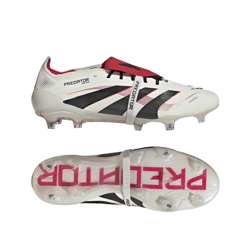 Adidas Predator Elite Fold-Over Tongue FG Football Boot (Off White/Core Black/Pure Ruby)