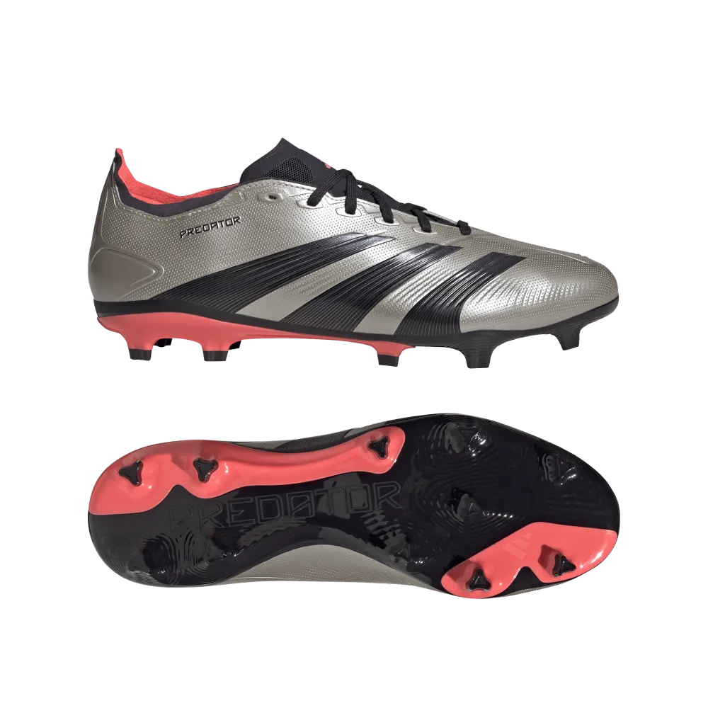 Adidas Predator League FG Football Boots (Platinum Metalic/Aurora Black/Turbo)