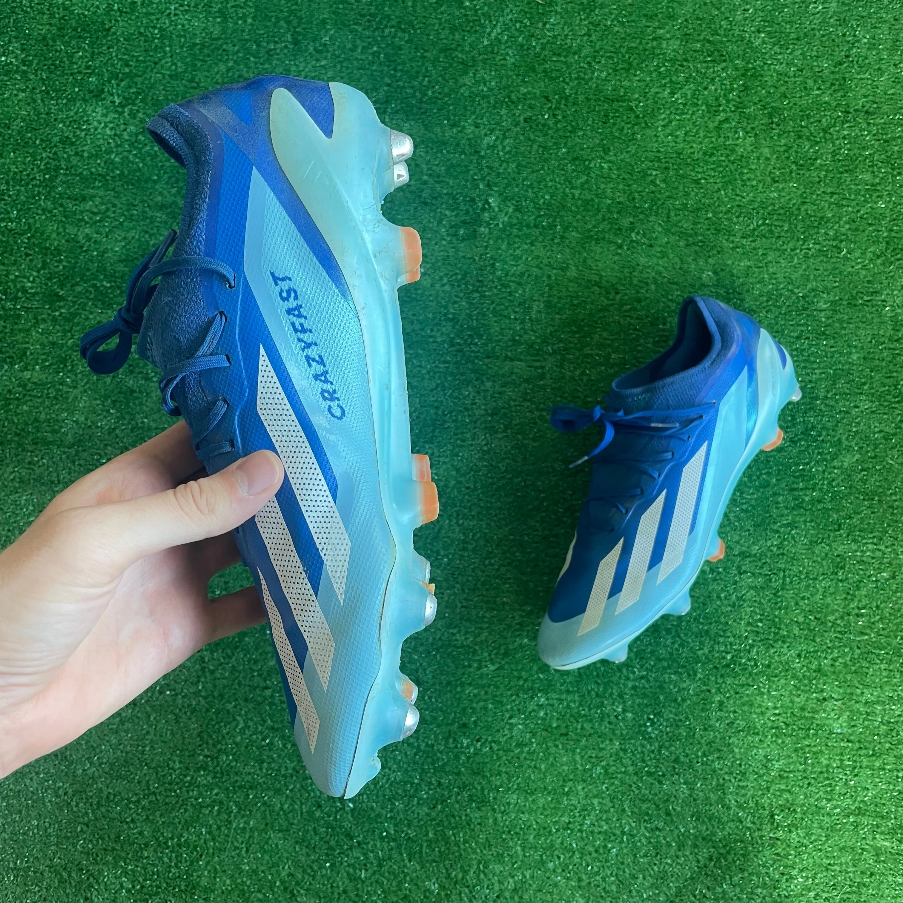 Adidas X Crazyfast.1 L Blue SG Football Boots (Pre-Loved) - Size UK 10