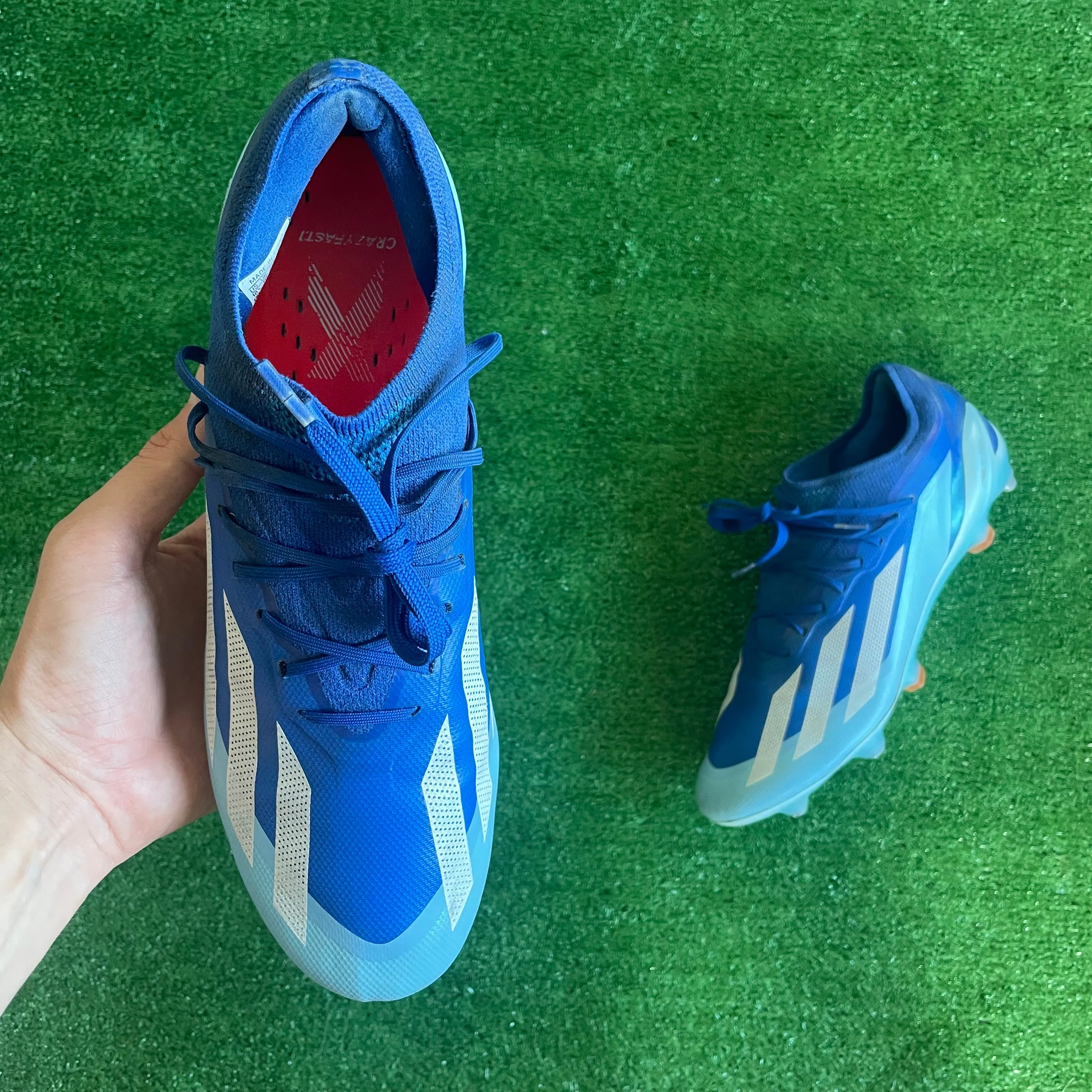 Adidas X Crazyfast.1 L Blue SG Football Boots (Pre-Loved) - Size UK 10