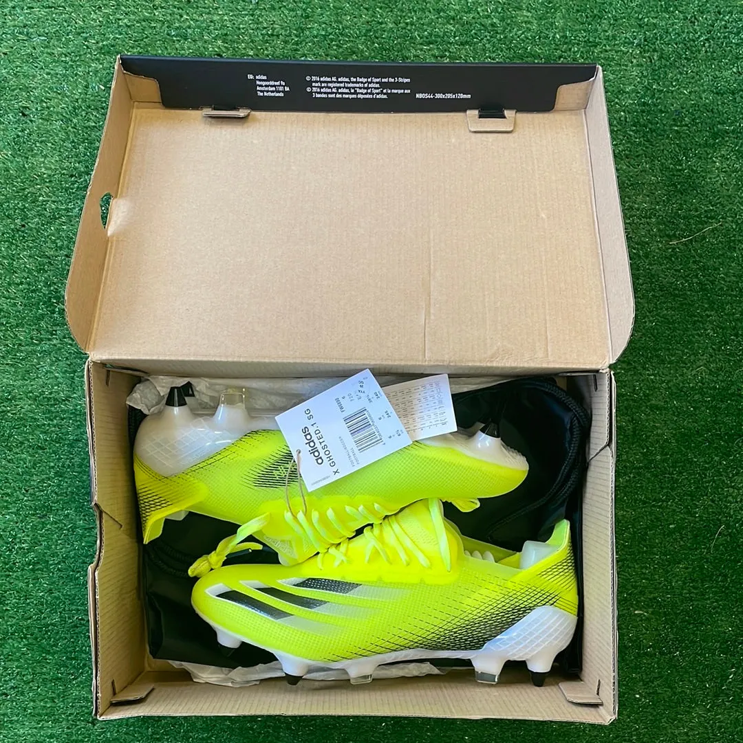 Adidas X Ghosted.1 Yellow SG Football Boots (Brand New) - Size UK 6