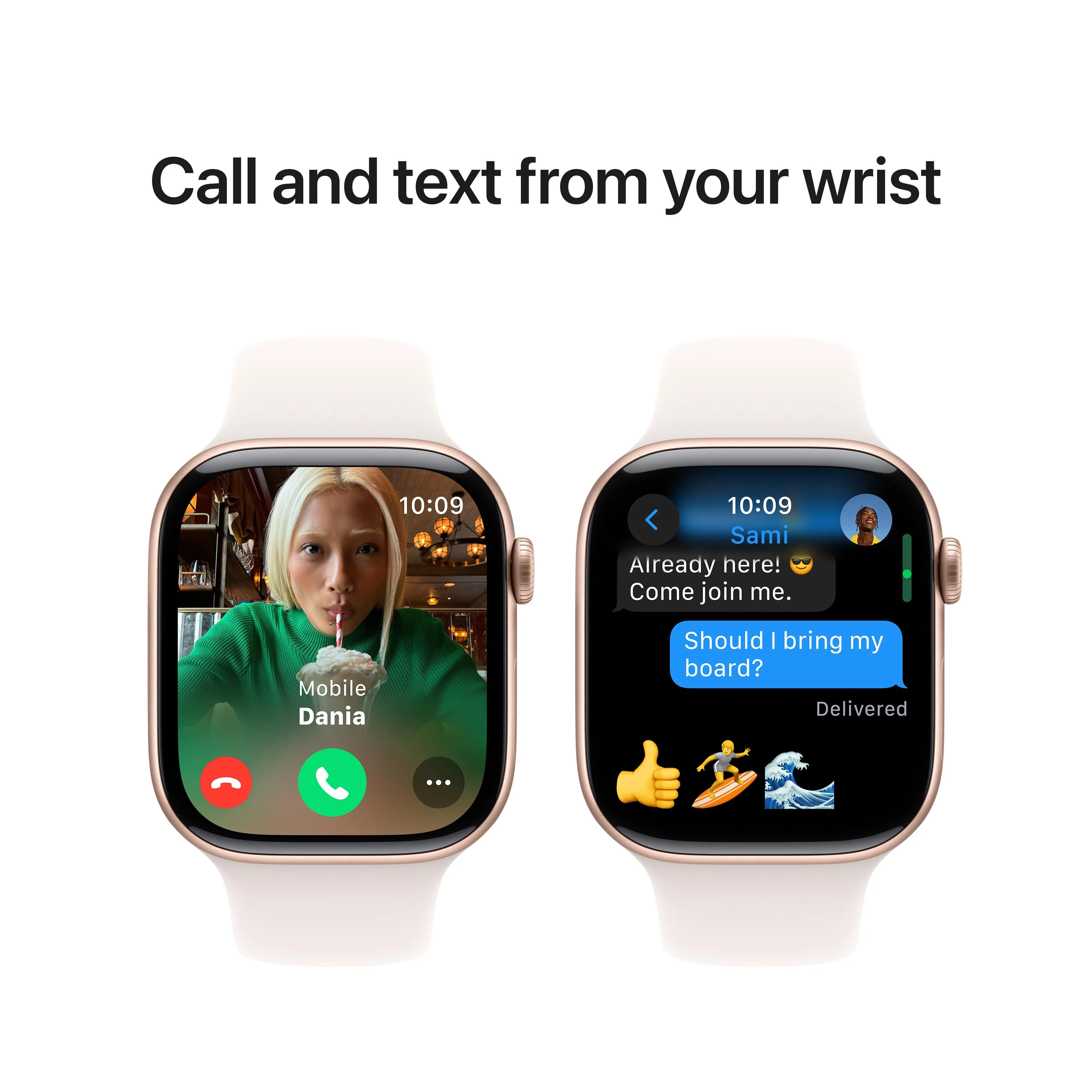 Apple Watch Series 10 GPS 46mm Rose Gold Aluminium Case with Light Blush Sport Band - M/L