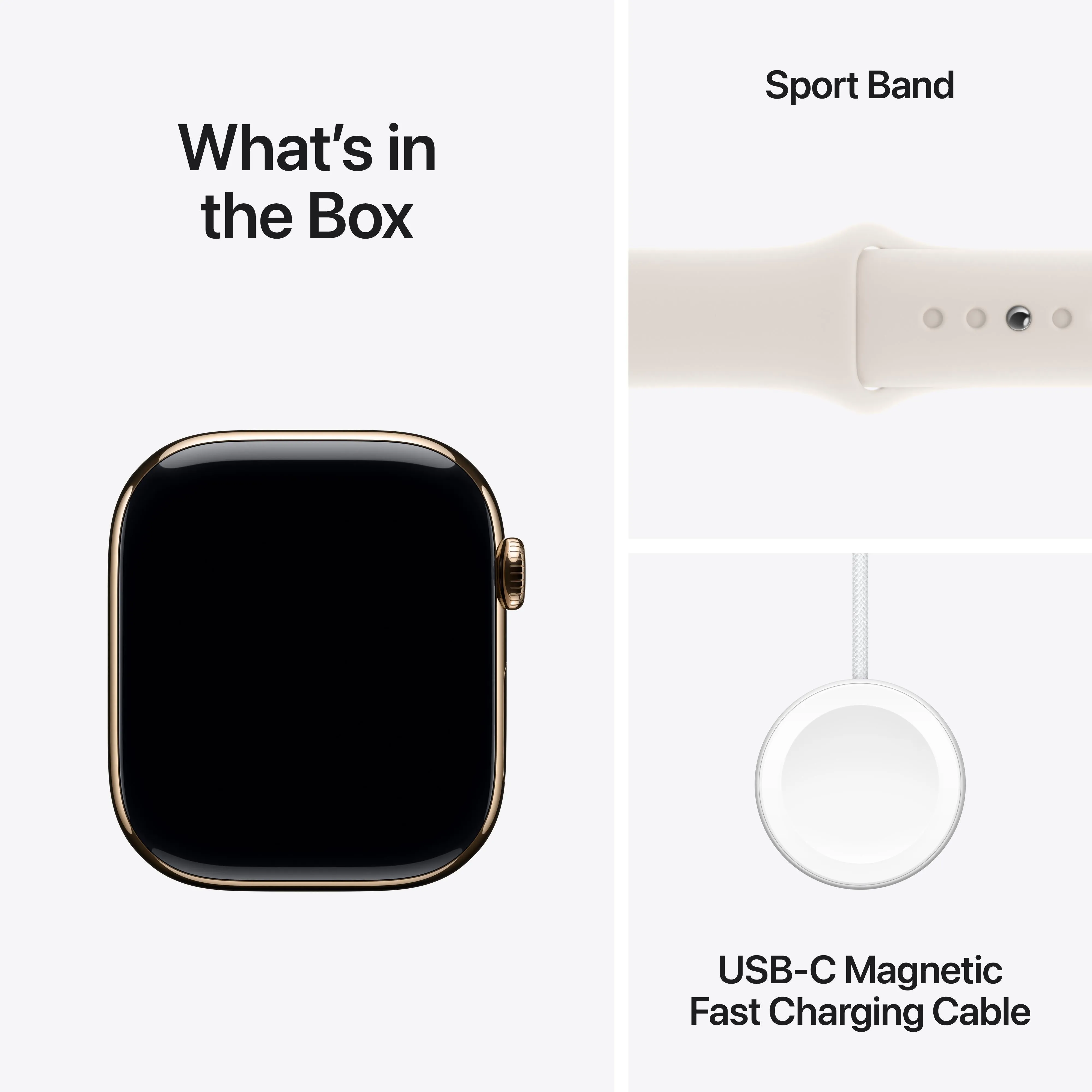 Apple Watch Series 10 GPS   Cellular 46mm Gold Titanium Case with Starlight Sport Band - S/M