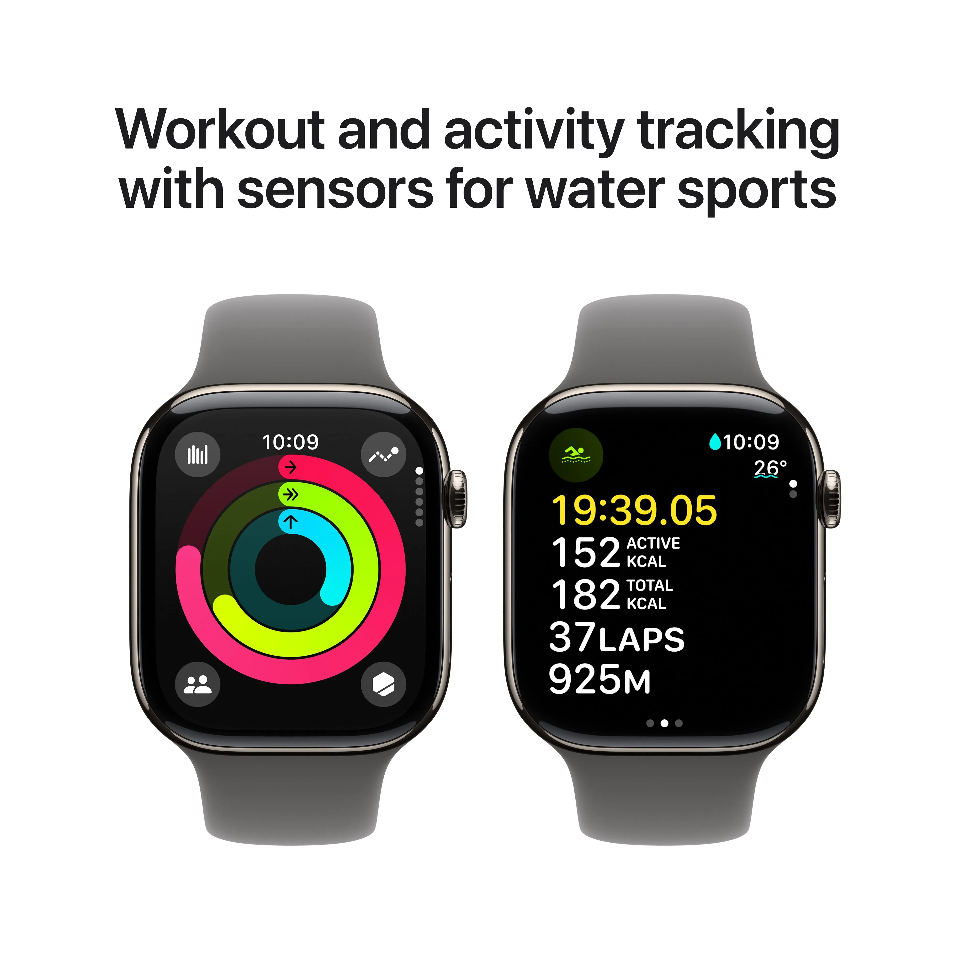 Apple Watch Series 10 GPS   Cellular 46mm Natural Titanium Case with Stone Grey Sport Band - S/M