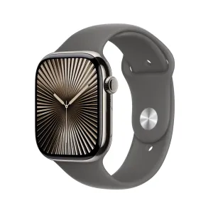 Apple Watch Series 10 GPS   Cellular 46mm Natural Titanium Case with Stone Grey Sport Band - S/M