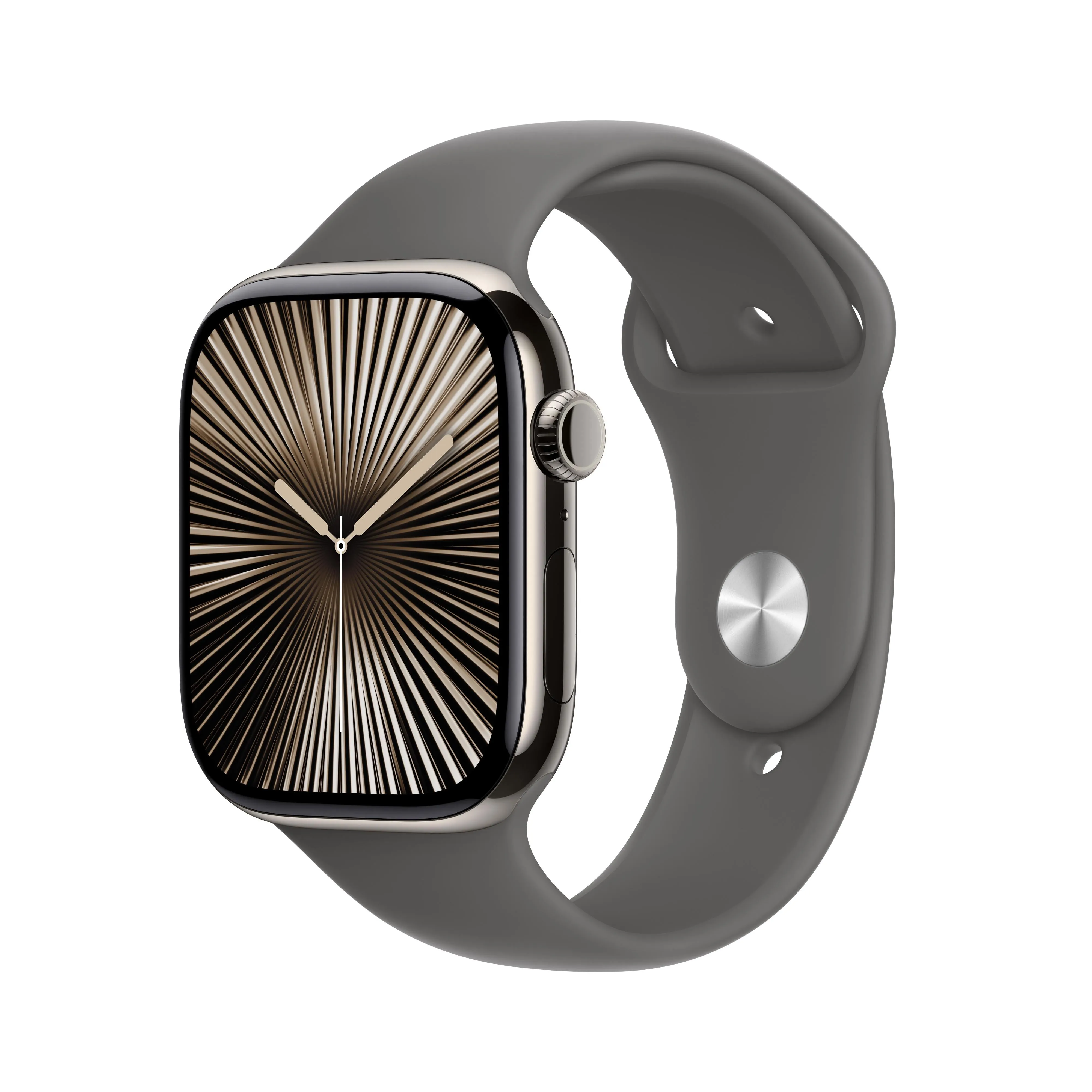 Apple Watch Series 10 GPS   Cellular 46mm Natural Titanium Case with Stone Grey Sport Band - S/M