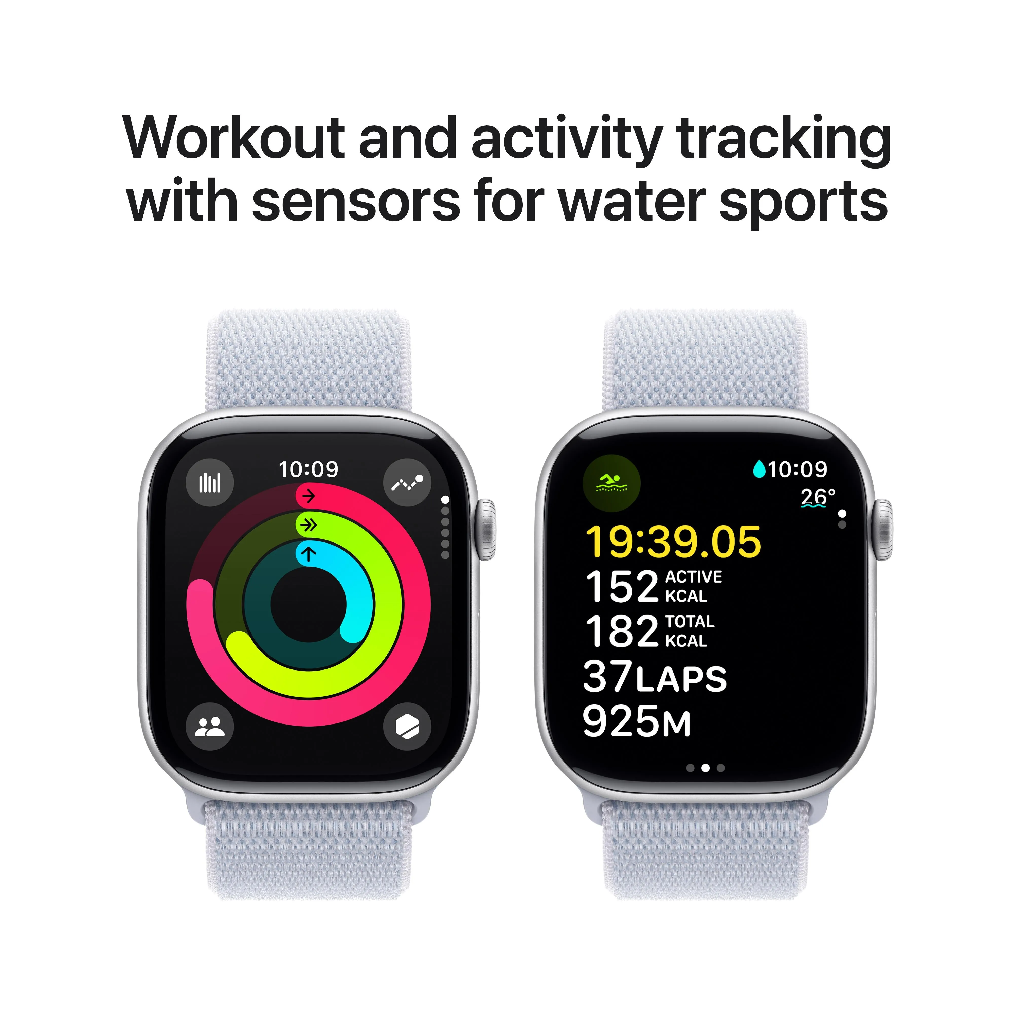 Apple Watch Series 10 GPS   Cellular 46mm Silver Aluminium Case with Blue Cloud Sport Loop
