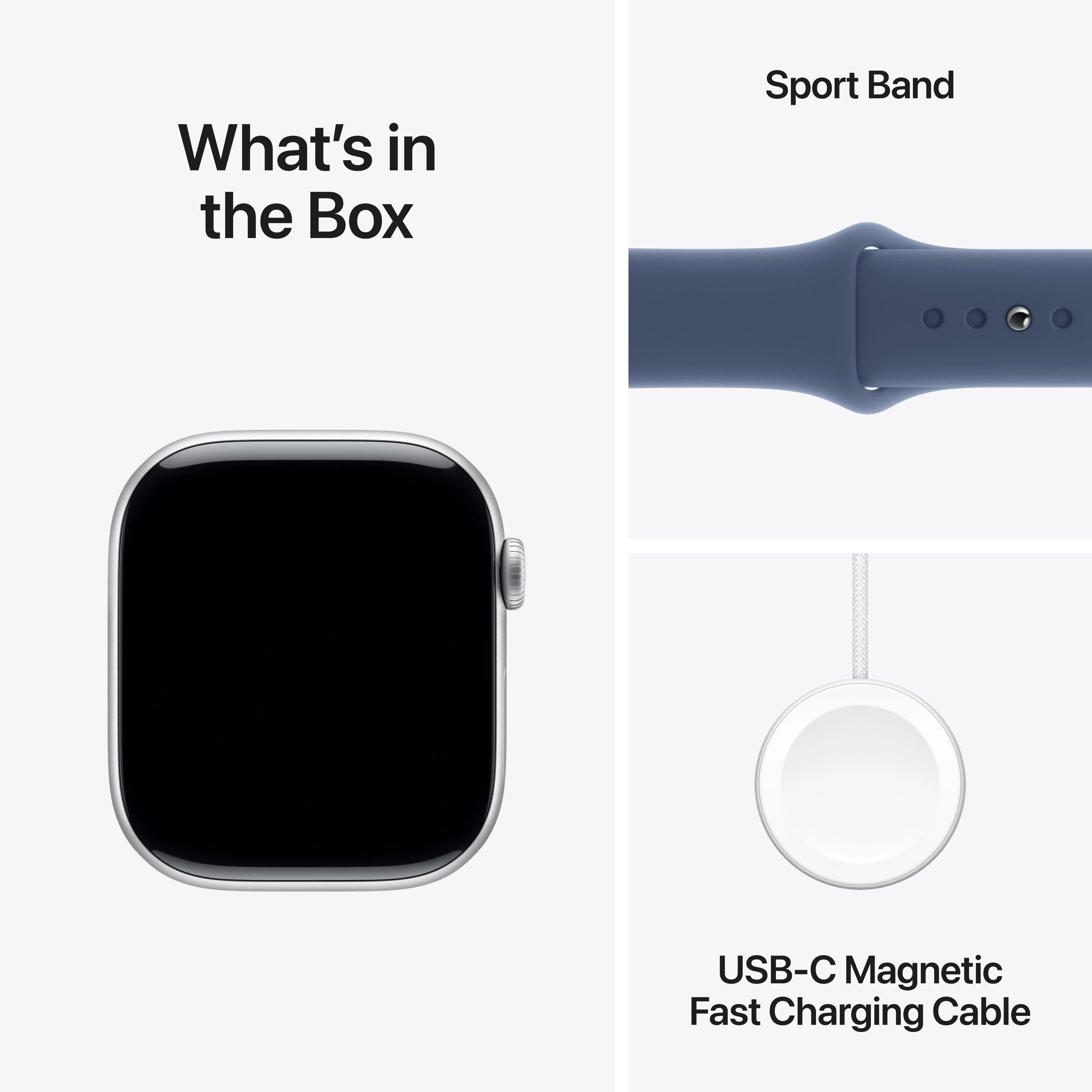 Apple Watch Series 10 GPS   Cellular 46mm Silver Aluminium Case with Denim Sport Band - S/M