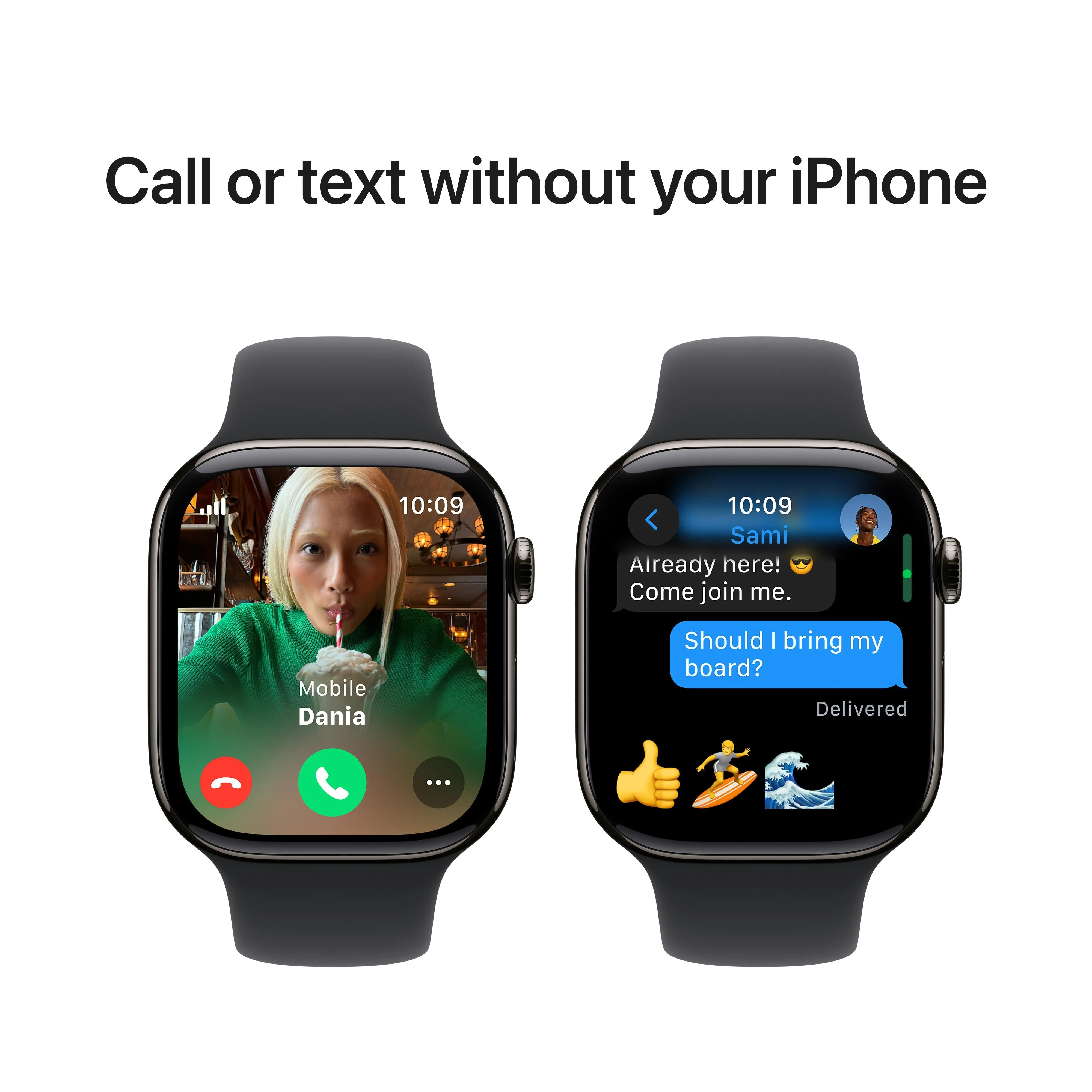 Apple Watch Series 10 GPS   Cellular 46mm Slate Titanium Case with Black Sport Band - S/M
