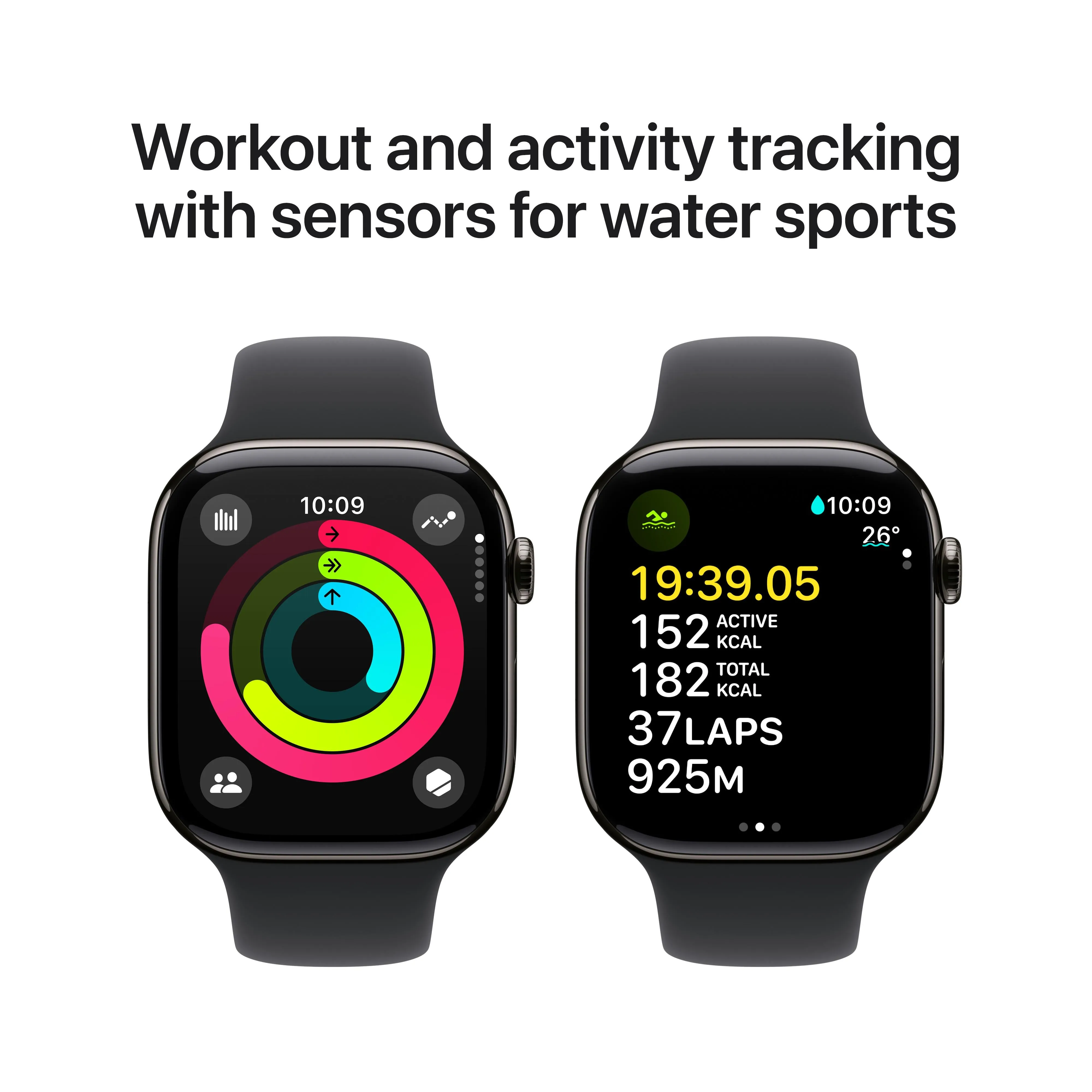 Apple Watch Series 10 GPS   Cellular 46mm Slate Titanium Case with Black Sport Band - S/M