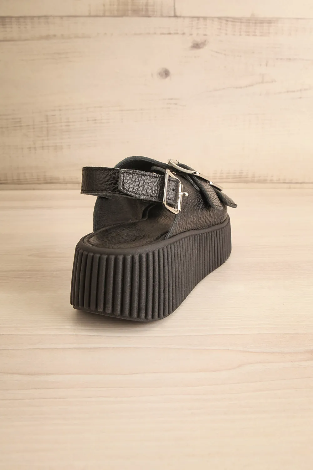 Askham Black | Platform Adjustable Sandals