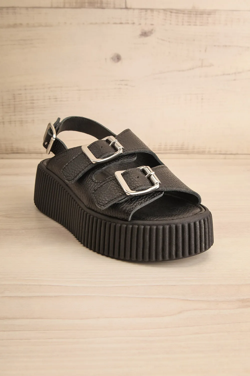 Askham Black | Platform Adjustable Sandals