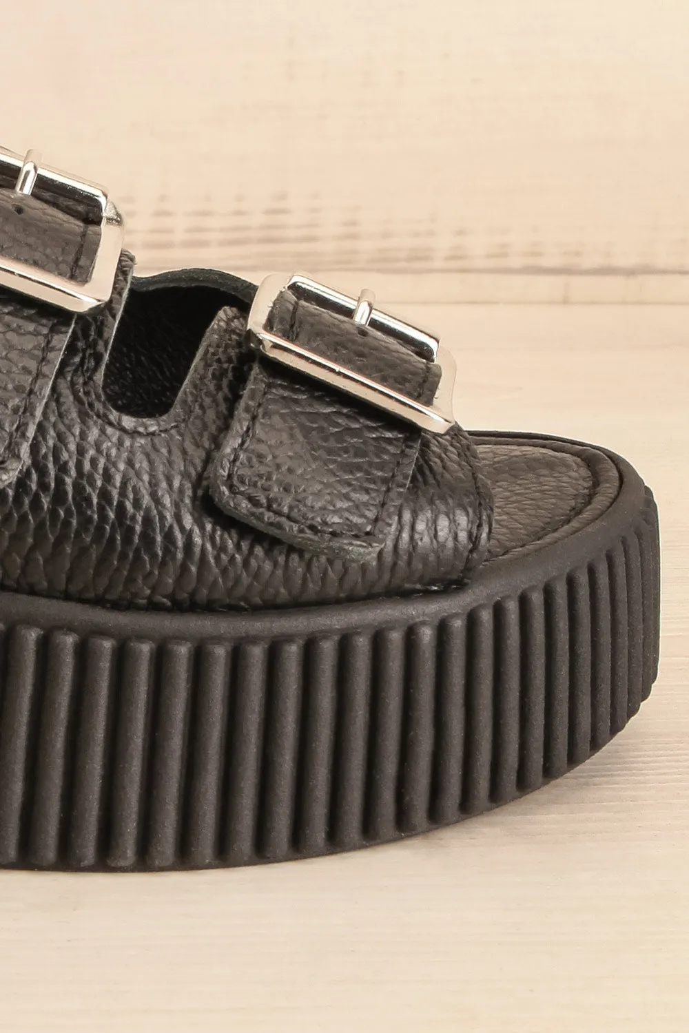 Askham Black | Platform Adjustable Sandals