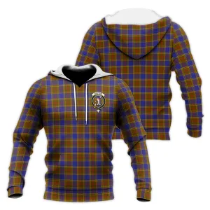 Balfour Tartan Knitted Hoodie with Family Crest