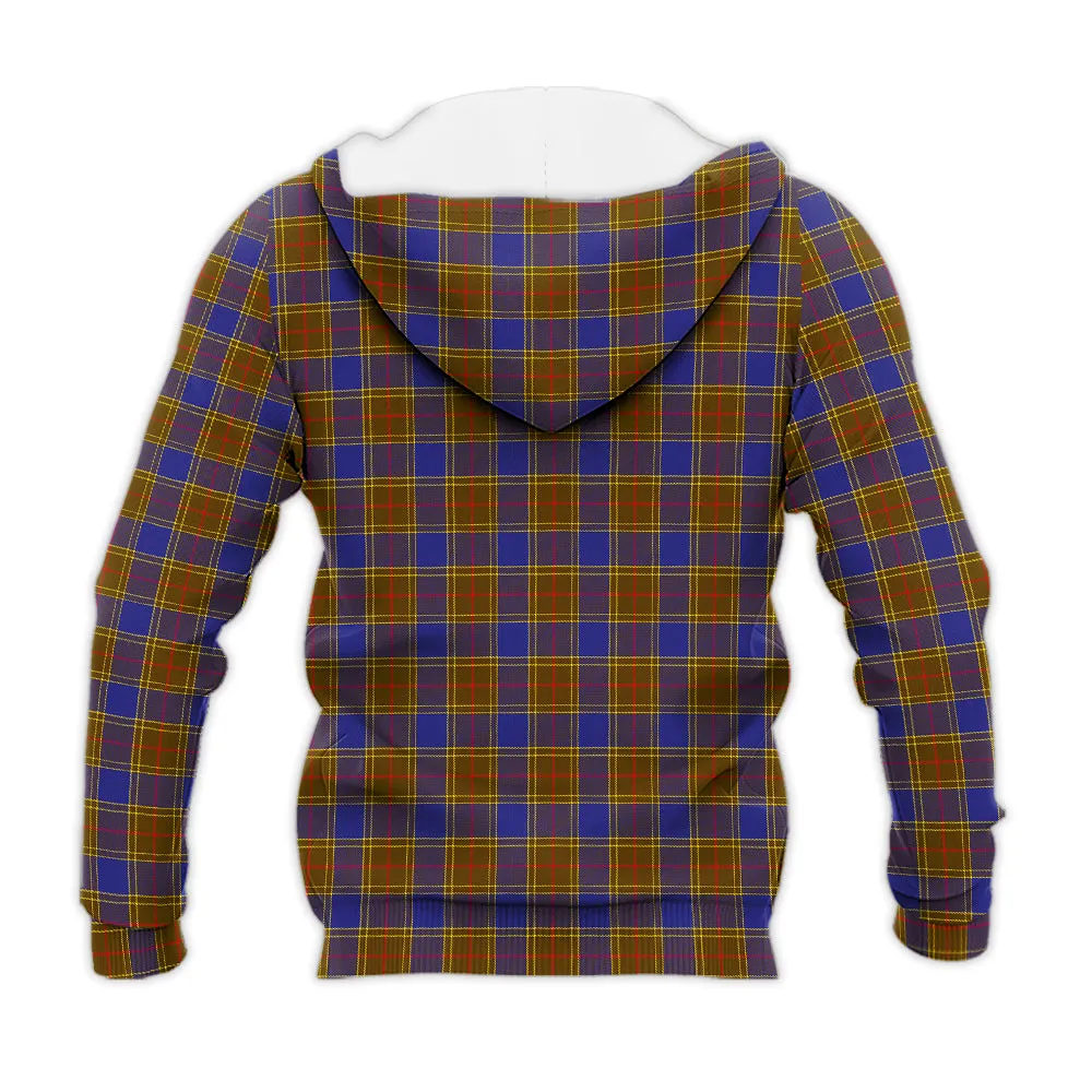 Balfour Tartan Knitted Hoodie with Family Crest