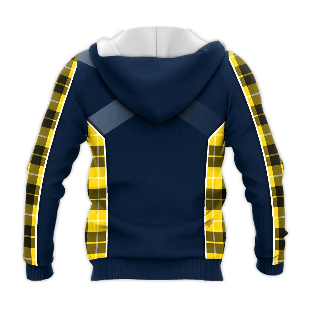 Barclay Dress Modern Tartan Knitted Hoodie with Family Crest and Scottish Thistle Vibes Sport Style