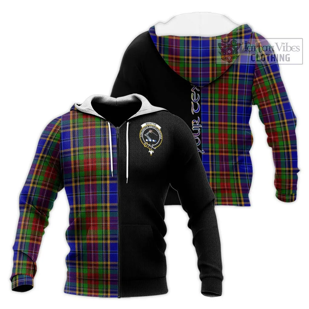 Beattie Tartan Knitted Hoodie with Family Crest and Half Of Me Style
