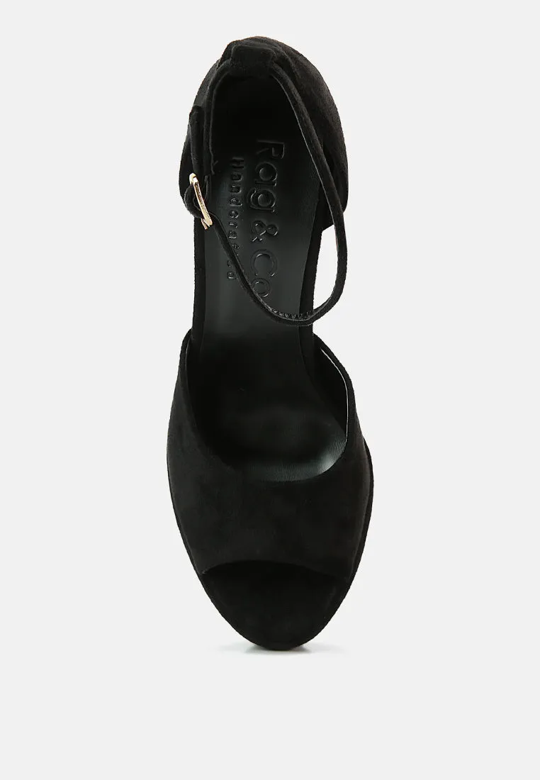 Beaty High Block Heeled Diamante Stud Sandals