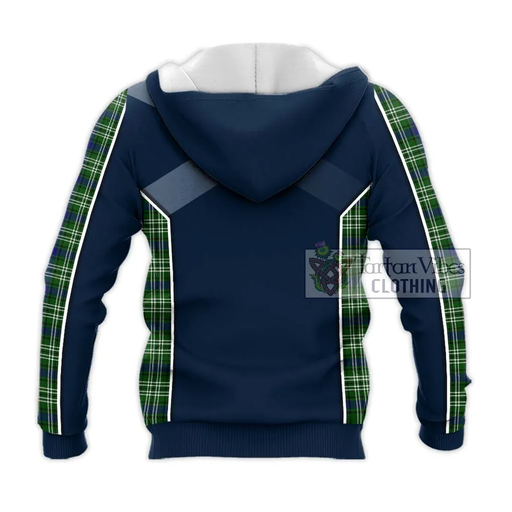 Blackadder Tartan Knitted Hoodie with Family Crest and Lion Rampant Vibes Sport Style