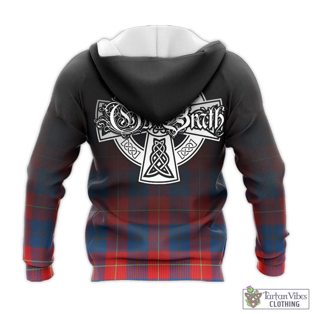 Blane Tartan Knitted Hoodie Featuring Alba Gu Brath Family Crest Celtic Inspired