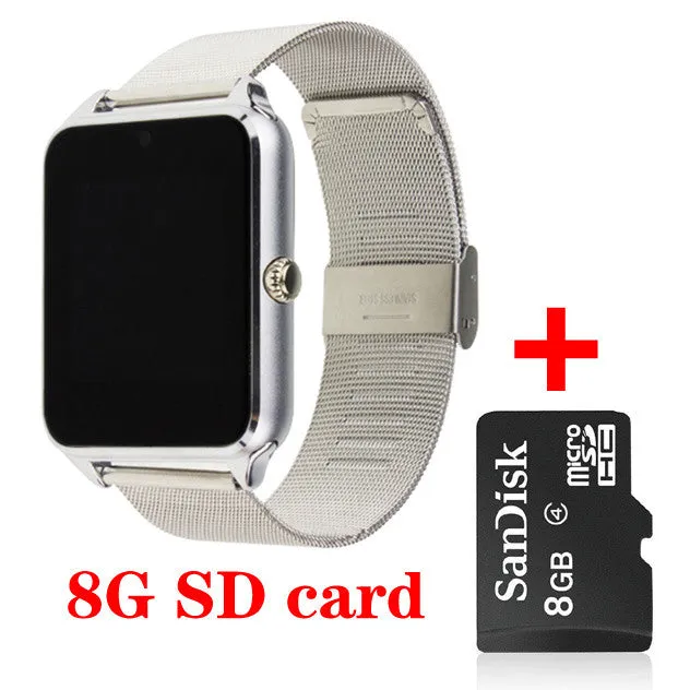 Bluetooth Smart Watch Z60 WristWatch Wearable Devices For Android Phone With Camera Support SIM Card