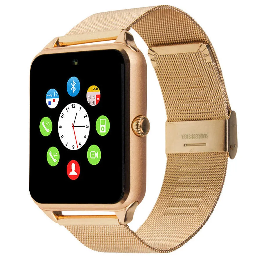 Bluetooth Smart Watch Z60 WristWatch Wearable Devices For Android Phone With Camera Support SIM Card