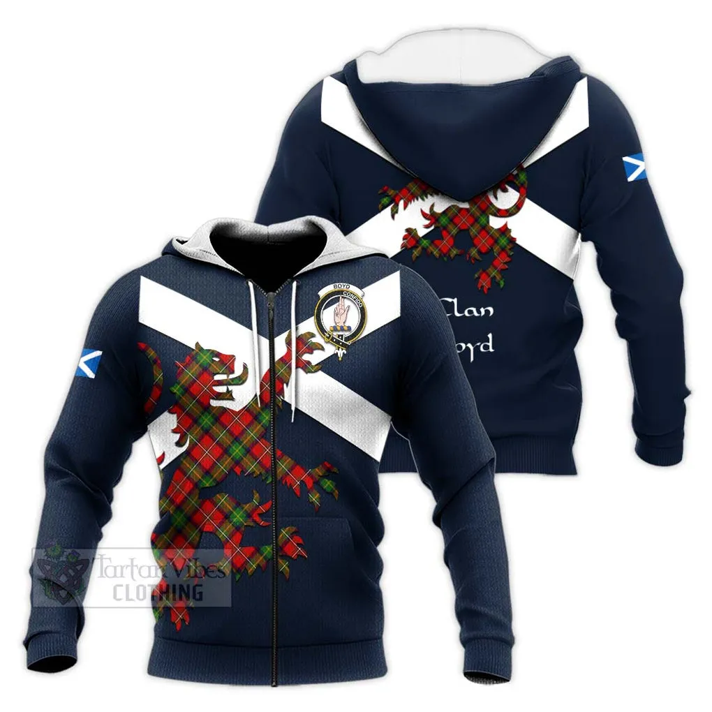 Boyd Tartan Lion Rampant Knitted Hoodie Proudly Display Your Heritage with Alba Gu Brath and Clan Name