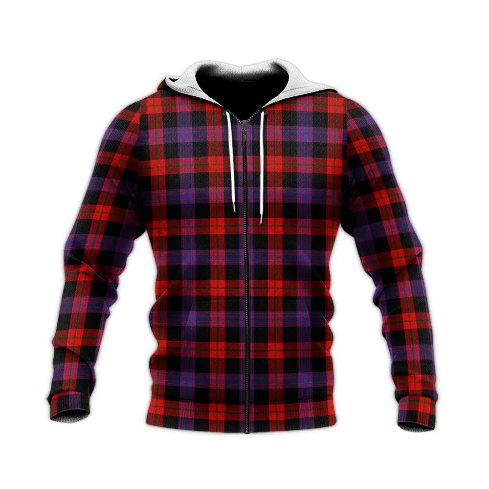 Broun Modern Tartan Knitted Hoodie