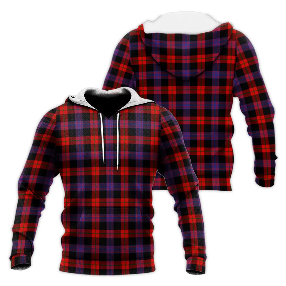 Broun Modern Tartan Knitted Hoodie