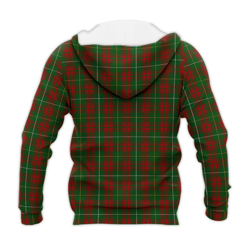 Bruce Hunting Tartan Knitted Hoodie with Family Crest