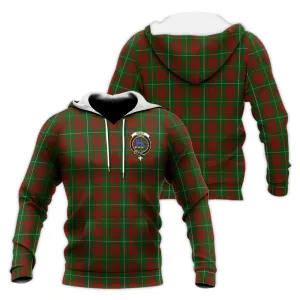 Bruce Hunting Tartan Knitted Hoodie with Family Crest