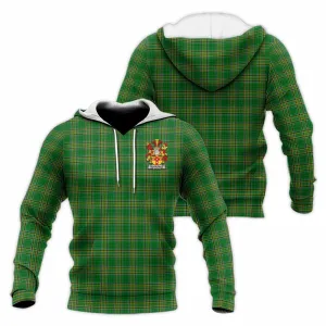 Burrowes Irish Clan Tartan Knitted Hoodie with Coat of Arms