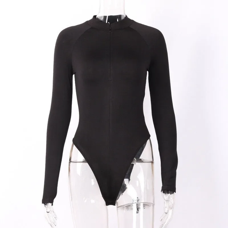 Casual Fitness Rompers Long Sleeve Regular Zipper Jumpsuit Fashion Streetwear Outfits Overalls Bodysuit