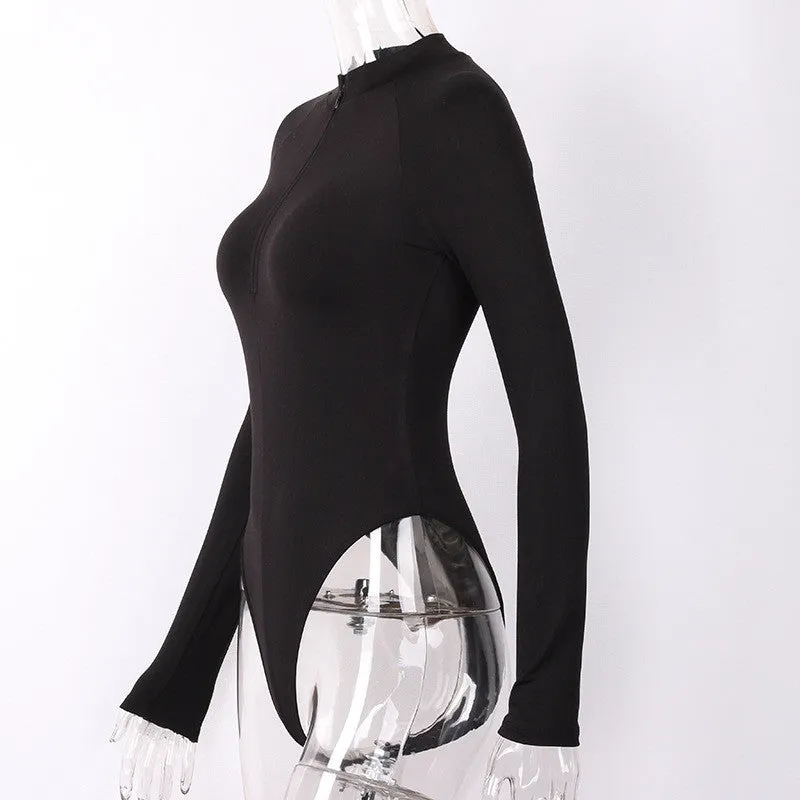Casual Fitness Rompers Long Sleeve Regular Zipper Jumpsuit Fashion Streetwear Outfits Overalls Bodysuit