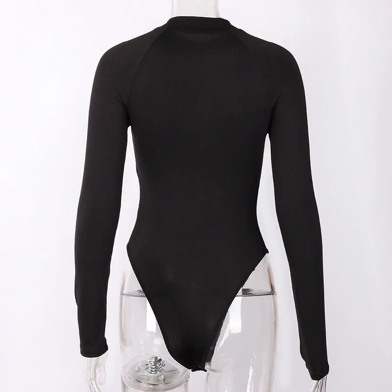 Casual Fitness Rompers Long Sleeve Regular Zipper Jumpsuit Fashion Streetwear Outfits Overalls Bodysuit