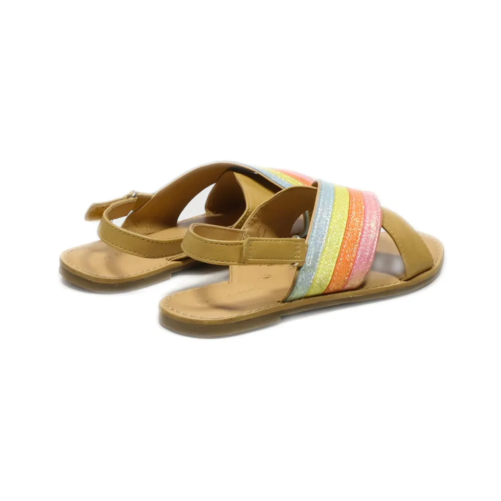 Cat & Jack Flat Sandals Leather Brown Colour For Women