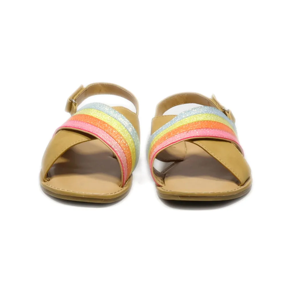 Cat & Jack Flat Sandals Leather Brown Colour For Women