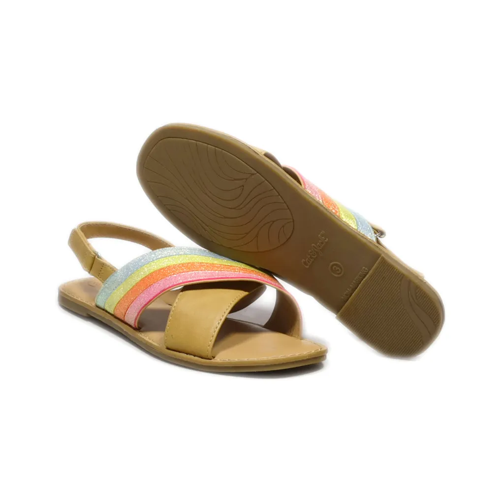 Cat & Jack Flat Sandals Leather Brown Colour For Women