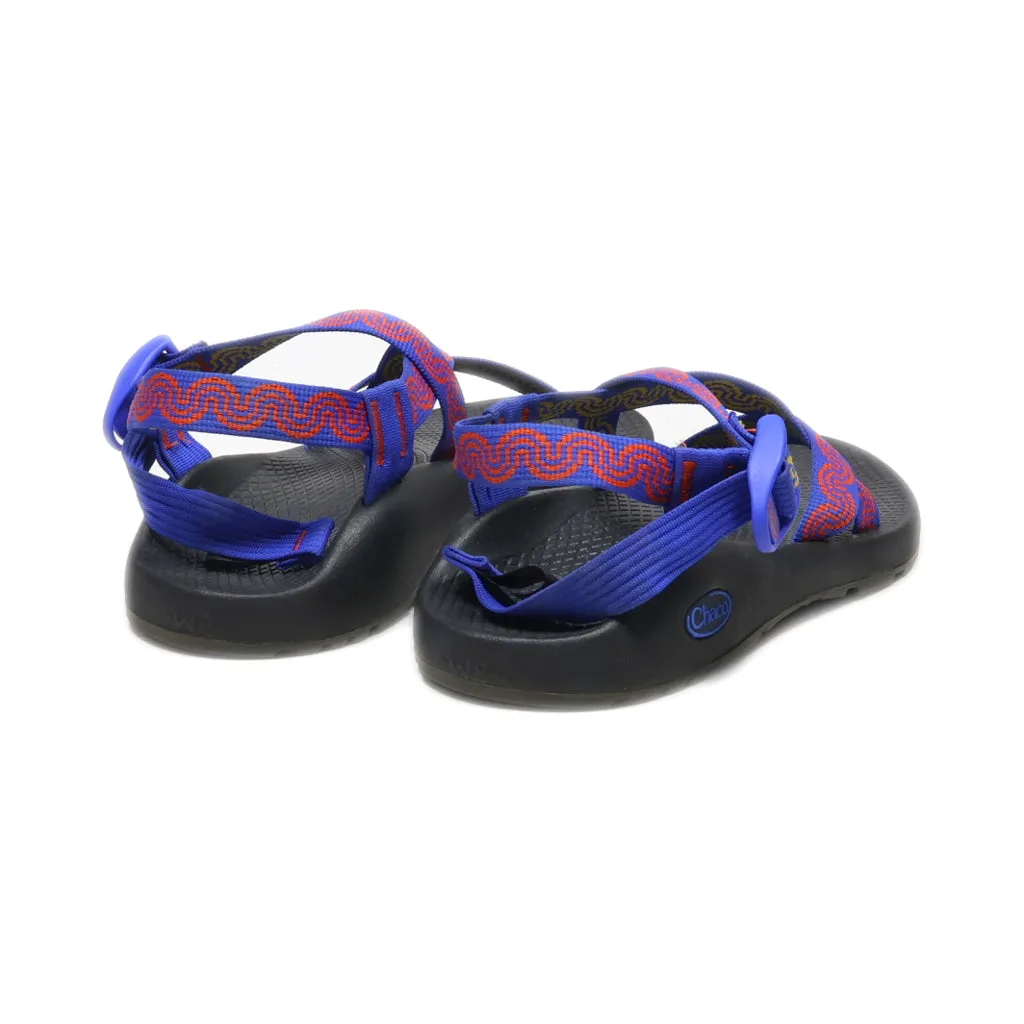 Chaco Flat Sandals Fabric Blue Colour For Women