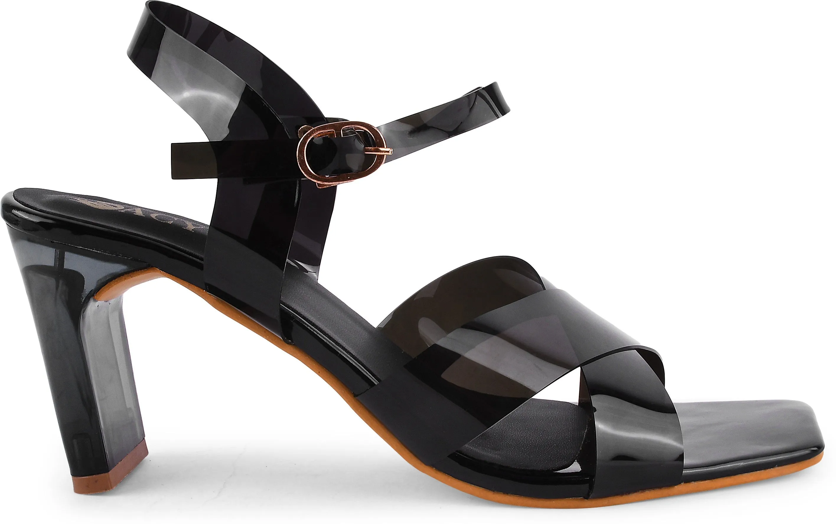 Chunky Heeled Sandals with Buckle Fastening