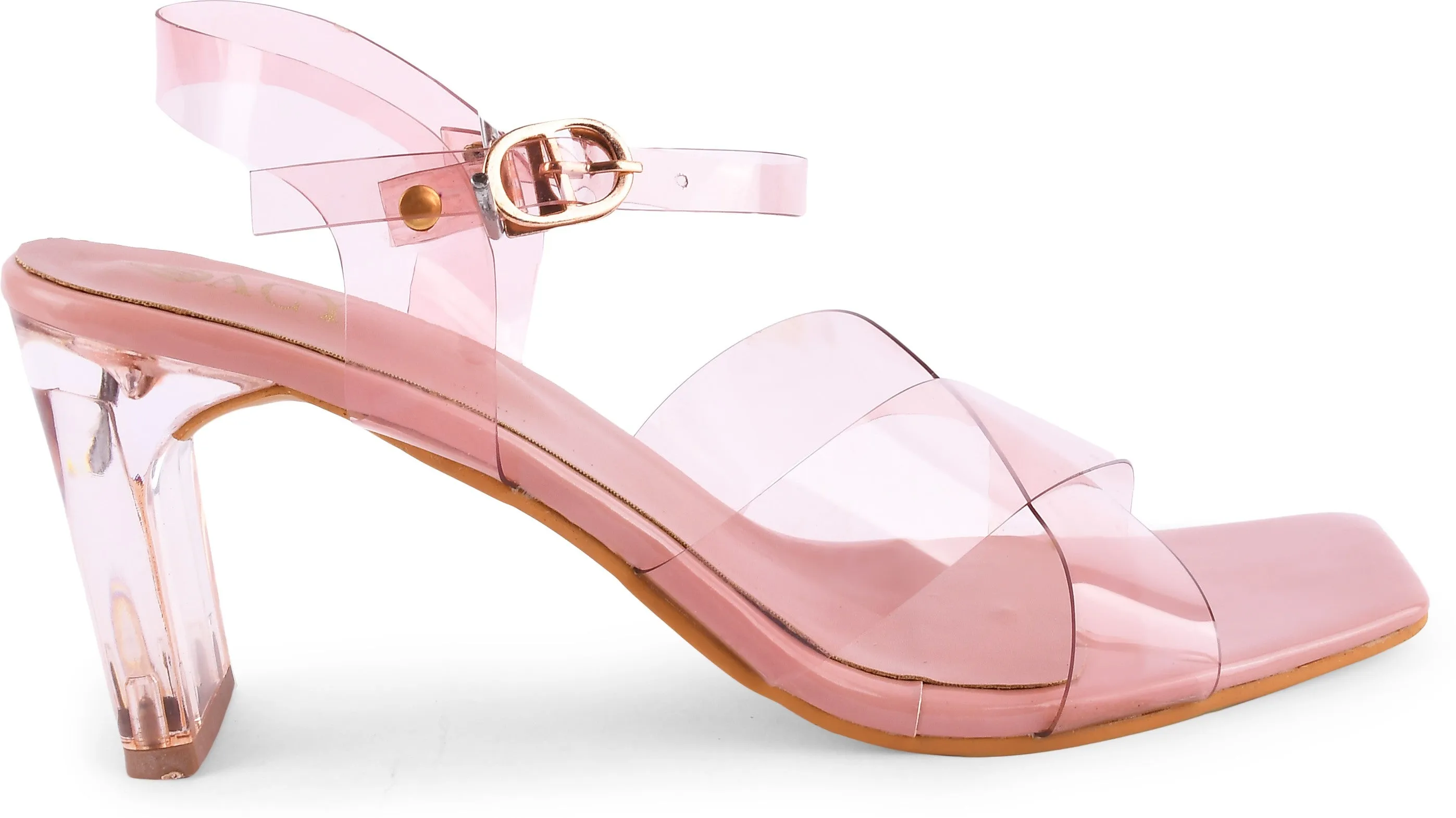 Chunky Heeled Sandals with Buckle Fastening