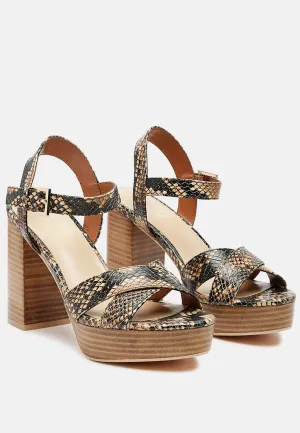 CHYPRE High Heeled Block Sandal In Tan