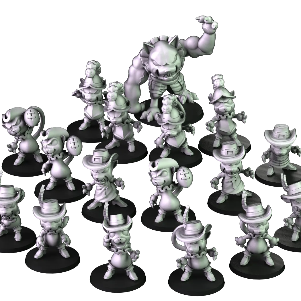 Courtly Cats Team 16 miniatures
