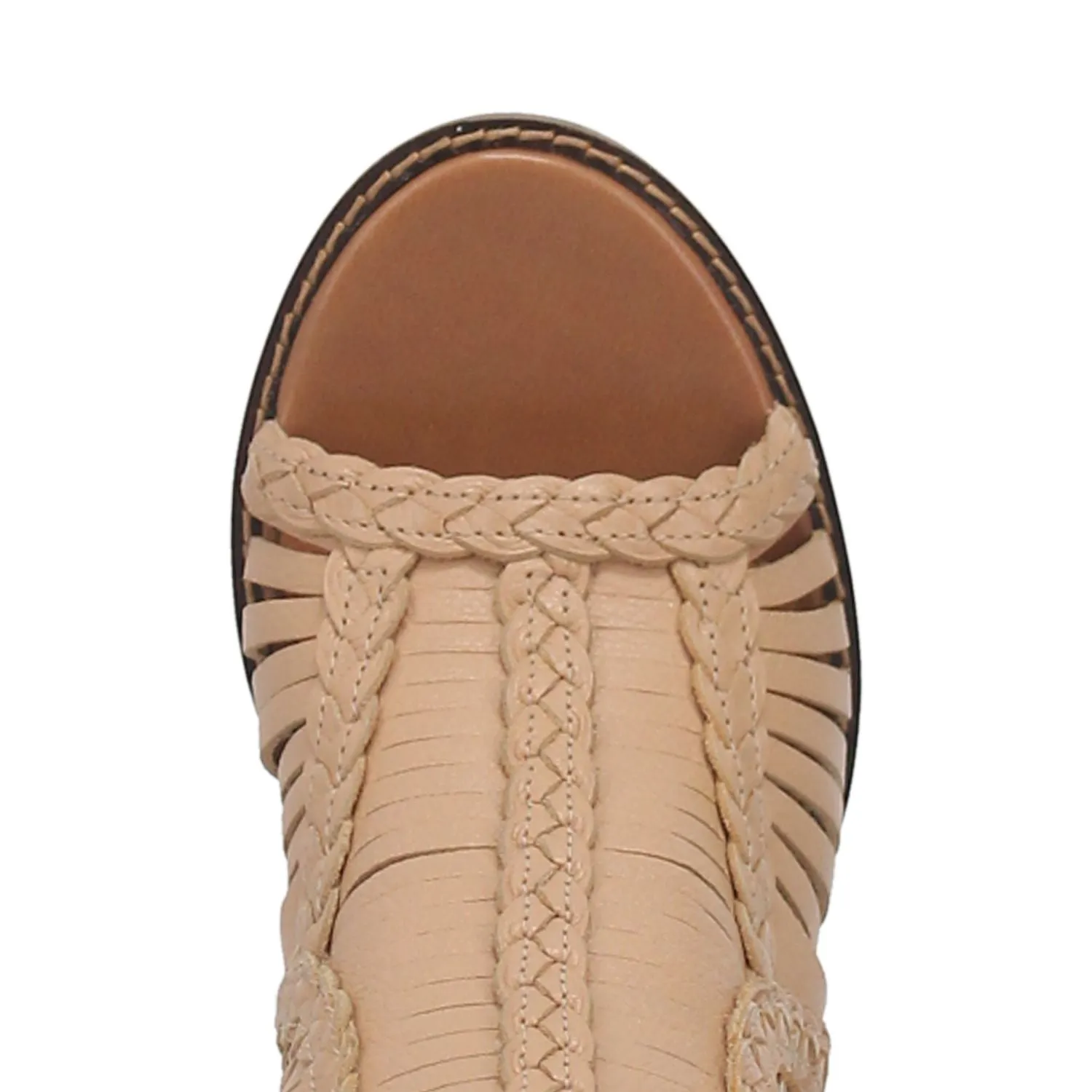 Dingo Jeezy Dingo Women's Leather Heeled Sandals, Beige